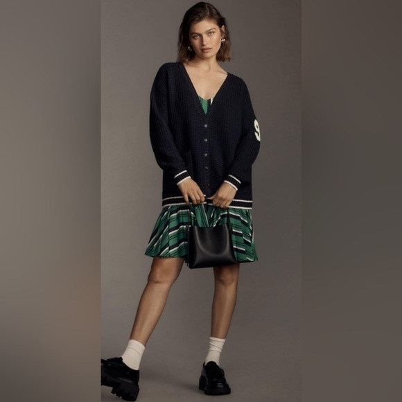 By Anthropologie Varsity Twofer Cardigan Sweater - Picture 1 of 10